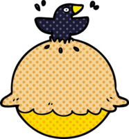 cartoon blackbird in a pie png
