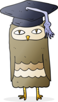 hand drawn cartoon wise owl png