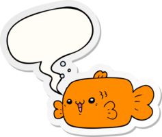 cartoon fish with speech bubble sticker png