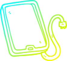 cold gradient line drawing of a cartoon computer tablet png