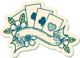 sticker of tattoo in traditional style of cards and banner png