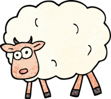 grunge textured illustration cartoon sheep png