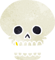 hand drawn retro cartoon doodle of a skull head png