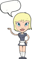 mucama de dibujos animados con burbujas de discurso png