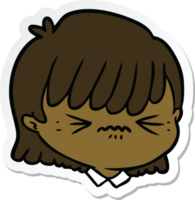 sticker of a cartoon female face png