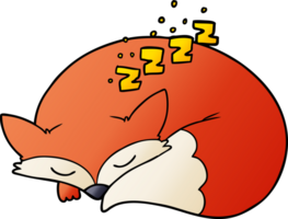 dessin animé renard endormi png