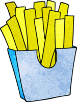 hand drawn quirky cartoon french fries png