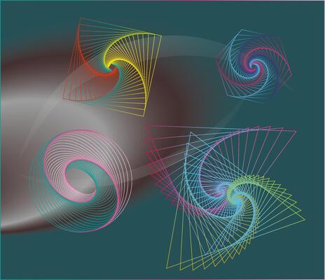 twisted spirals. Abstract background with spiral art. geometric fractal