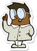 sticker of a cartoon scientist png