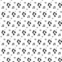 Abstract Seamless Pattern of large and small Musical Notes. Black and White repeating Background with Musical Note for fabric, textile, scrapbook paper, wallpaper, surface design, wrapping paper vector