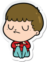 sticker of a cartoon grumpy boy png