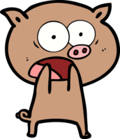 cartoon pig shouting png