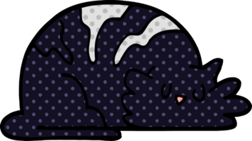 cartoon doodle sleepy cat png