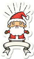 pegatina de un personaje navideño de santa claus estilo tatuaje png