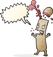 cartoon undercooked sausage with speech bubble png