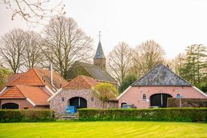 Gelselaar, Netherlands - April 6, 2024. Historical buildings in Gelselaar village in Netherlands. High quality photo