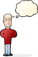 cartoon annoyed balding man with thought bubble png