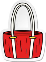 hand- getrokken sticker tekenfilm tekening van een rood groot zak png