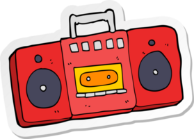 sticker van een cartoon radiocassettespeler png