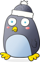 mano dibujado dibujos animados pingüino png