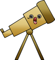 gradient shaded cartoon of a telescope png