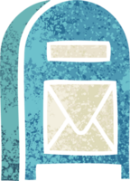 retro illustration style cartoon of a mail box png