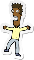 sticker of a cartoon terrified man png