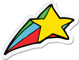 adesivo de um desenho decorativo de estrela cadente png