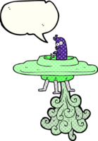 hand drawn comic book speech bubble cartoon flying saucer png