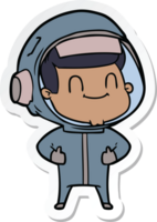 sticker of a happy cartoon astronaut png