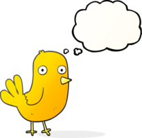 main tiré pensée bulle dessin animé oiseau png