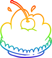 arco iris degradado línea dibujo de un sabroso postre png