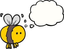 hand drawn thought bubble cartoon bee png