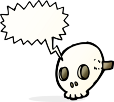 cartone animato cranio maschera con discorso bolla png