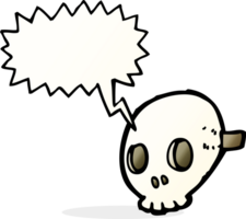 máscara de calavera de dibujos animados con burbujas de discurso png