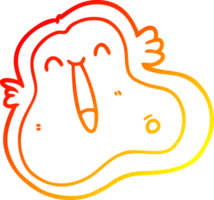 warm gradient line drawing of a cartoon germ png