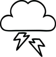 line drawing cartoon of a thunder cloud png