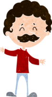 homem feliz dos desenhos animados com bigode png