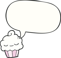 funny cartoon cupcake with speech bubble png