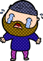 cartoon bearded man crying png