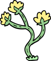 hand drawn doodle style cartoon wildflower png