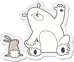 distressed sticker of a cartoon winter animals png