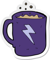 pegatina de una taza de café de dibujos animados png