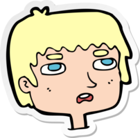 sticker of a cartoon unhappy face png