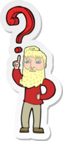 sticker of a cartoon man with question png