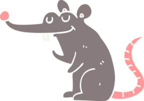 flat color style cartoon rat png