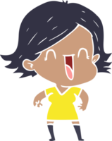 flat color style cartoon happy woman png
