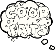 hand drawn thought bubble cartoon good fats sign png