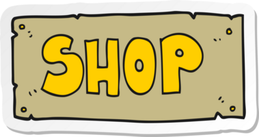 sticker of a cartoon shop sign png