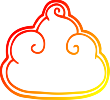 warm gradient line drawing of a cartoon storm cloud png